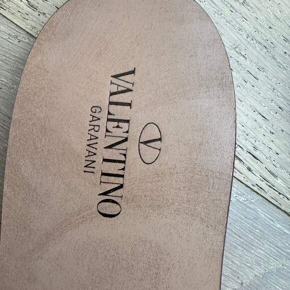 VALENTINO GARAVANI Sandals 5mm V logo Cotton Flats size 7 Multicolored Authentic - Picture 5 of 8
